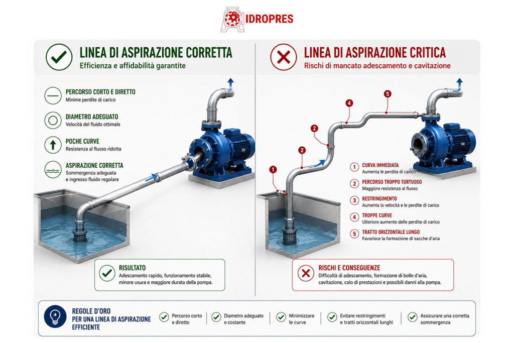 Linea di aspirazione corretta